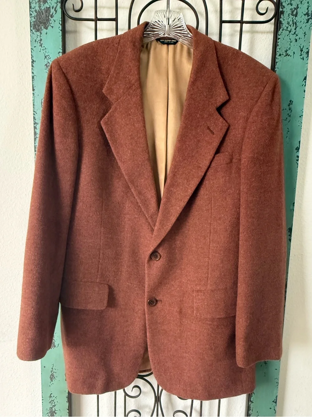 Vintage Dick Bruhn 100% Camel Hair Blazer Rust Brown Men’s Long Sport Coat 44